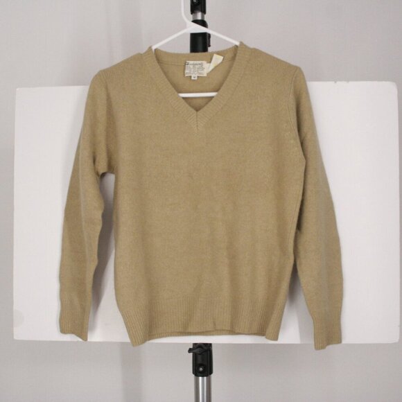Woodward's Vintage Wool Angora Blend V-neck Caramel Colour Knit Sweater Sz M - Picture 6 of 7